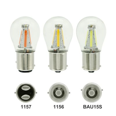 1X P21W LED 1156 BA15S BAU15S 1157 BAY15D COB Filament Car Brake Light Turn Signal Lamp Tail Reverse Bulb 12V DC