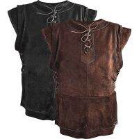 Medieval Vest Vikings Archer Costume Chest Body Armor Suede Larp Outfit Jerkin Coat Halloween For Men