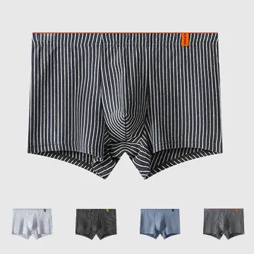 Men's Middle Waist Breathable Elephant Trunk Underwear Sexy U-Convex  Underpants Solid Plain Boxer Briefs