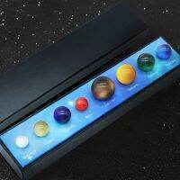 Natural stone 23x5x3CM Eight Planets Of The Solar System Model Scientific Set Chakra Yoga Natural Stone Crystal Mineral Energy Specimen Home Decoration