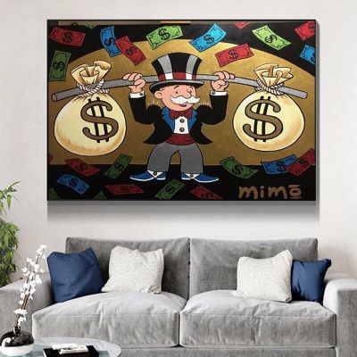 สีการ์ตูน Monopoly พิมพ์โปสเตอร์-ภาพ HD พิมพ์บนผ้าใบ-Home Room Aesthetics ตกแต่ง Wall Art - Top Home Decor - Cuadros