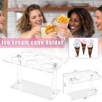 RET Acrylic Ice Cream Cone Holder Transparent 6 Holes Cupcake Dessert Display Stand For Wedding Birthday Parties New