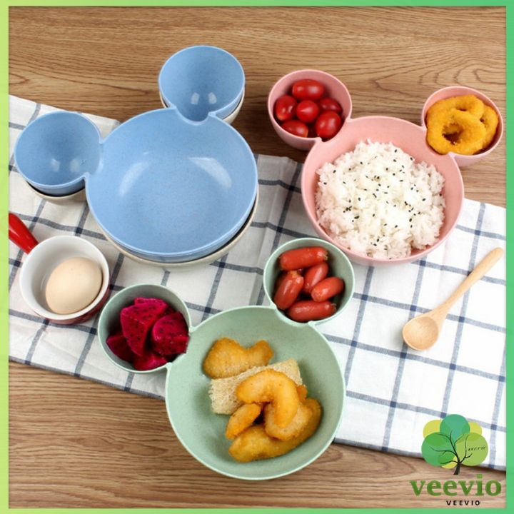 veevio-การ์ตูนมิกกี้ปรุงรสจาน-ชามข้าวเด็กหัวมิกกี้-ชามเด็ก-ชามแบ่ง-3-ช่อง-จานใส่อาหารเด็ก-จานผลไม้-cartoon-mickey-plate-สปอตสินค้า-veevio