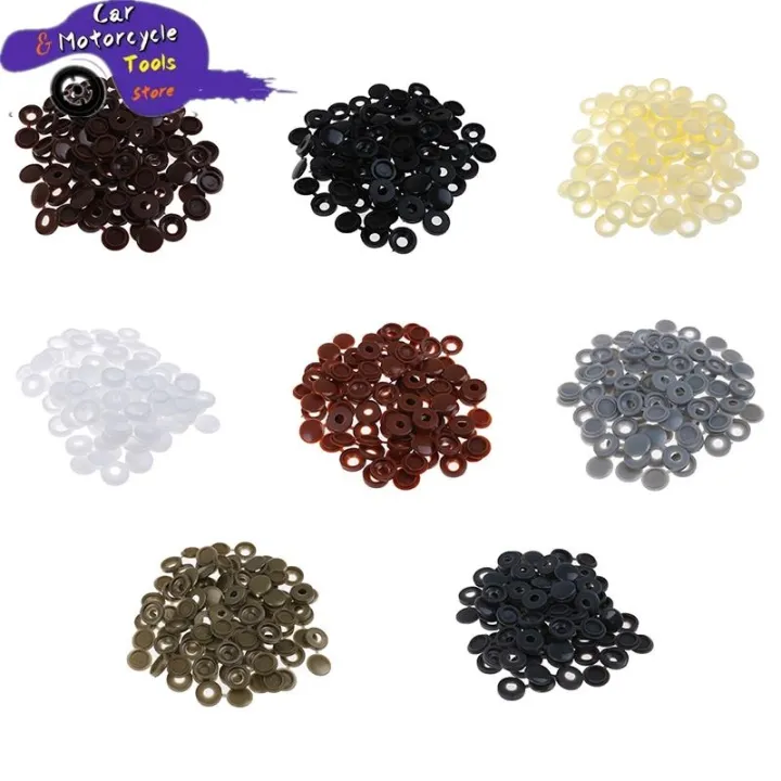 Hot 50pcs Car White Hinged Cover Cap Number Plate Fitting Fixing Self