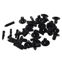 20 Pcs Auto Car Parts Panel Trim Clips Plastic Rivet Fastener Black 5.5mm Hole