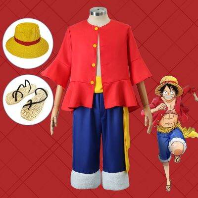 [COD] Piece cos Luffy cosplay jacket clothes straw hat shoes wig