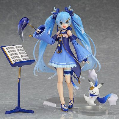 ZZOOI Hatsune Miku FIGMA EX-037 Twinkle Snow Ver. Miku Sitting On The Moon State Action Figure Model Toys 15CM Gift For Kids