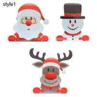 Glitter Star Shop 3pcs Car Sticker Magnetic Decal Christmas Decoration Refrigerator Magnets Light Bulb Santa Claus Snowman Reflective Sticker Car Decor