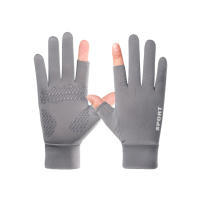 [Miss Lan]Leaky Two-fingered Gloves Thin Summer Sunscreen Ultraviolet Protection Short Mittens Half Finger Driving Skid-proof Gloves