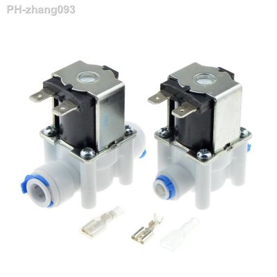 Electric Plastic Solenoid Valve 12V 24V 220V Normal Closed 1/4 3/8 Hose Pipe Quick Conntection RO Water Reverse Osmosis System