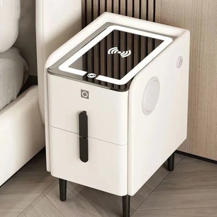 Wireless+USB Charging Bedside Table With Drawers/Smart Multifunction