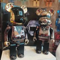 Bearbricks 400% 1000 Cyberpunk Daft Punk Joint Bright Face Violence Bear Collection Ornament Gloomy Bear Statue Model Decoration