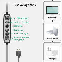 สมาร์ทไฟกลางคืน LED USB RGB สก์ท็อปบรรยากาศอารมณ์โคมไฟตั้งโต๊ะบลูทูธ APP ควบคุมเหมาะสำหรับห้องห้องนอนข้างเตียง Decor2023