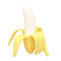 1Set Anti-Anxiety Toy Squeeze Banana Fidget Miniature Novelty Realistic Peeling Banana Prank Trick Toy with Slow Bounce