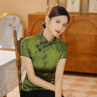 แบบดั้งเดิมขนาดบวกเสื้อผ้า5XL จีนท็อปส์สำหรับผู้หญิง Cheongsam ด้านบนหญิงดอกไม้ที่สง่างาม H Anfu เสื้อแมนดารินปกเสื้อ