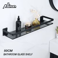 ▣► Bathroom Shelves Shower Storage Rack Glass Bath Shelf Wall Mount Shampoo Rack Organizer Bathroom Accessories полка для ванной