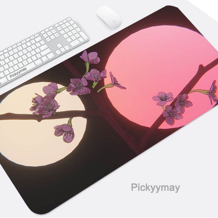 สีชมพู-sakura-mouse-pad-แผ่นรองเมาส์เกมมิ่ง-sakura-mouse-แป้นพิมพ์เกมมิ่งขนาดใหญ่-แผ่นรองโต๊ะคอมพิวเตอร์