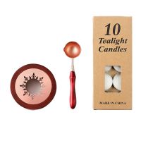 12 Pcs Wax Seal Kit  Wax Seal Warmer Melting Spoon and 10 Pcs Tea Candles  Wax Beads Melting Furnace Tool