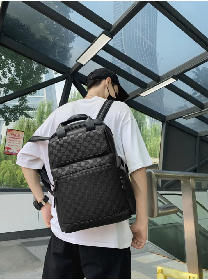 Backpack Trend PU Leather Leisure Portable Business Computer Bag