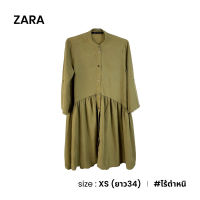 Zara เดรสคอจีนกระดุมหน้า D011-5