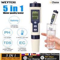 【LZ】✤☞◕  5 em 1 PH CE TDS Salinidade Medidor de Teste de Temperatura Multi-Function Water Quality Tester Monitor Digital Água Qualidade Detector