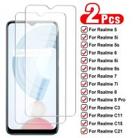 2pcs Protective Glass For OPPO Realme 5 6 7 8 Pro Tempered Screen Protector On Realme 5i 5S 6i 7i C3 C3i C11 C15 C21 Glass Film