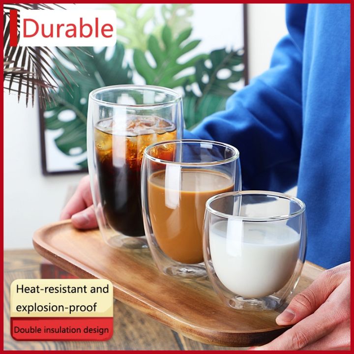 high-end-cups-2-6ชิ้นชั้นฉนวนถ้วย-antiscalding-ป้องกันเย็นกาแฟนมขวดนมใส-drinkware-ของขวัญ