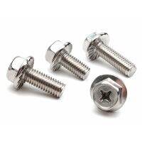 [HOT JIAZZAQQMGW 555] M6 Phillips สกรูหัวแปลน Hex พร้อม Pad Bolt Anti Loose สกรู Non Slip Bolts 10มม. 30มม. ความยาว