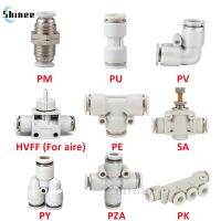 High Quality White Pneumatic Fitting Tube Connector Water Pipe Push In Hose 4/6/8/10/12/14/16mm PU PY PK PE PV SA PZA PLM SA-B