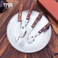 Outdoor Camping Picnic Stainless Steel BBQ  Camping Tableware Knife Fork Spoon Set Home Picnic Hiking Travel Tools