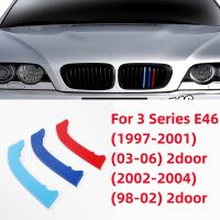 For BMW 3 Series E46 2Door 4Door 1997-2004 Car 3D M Styling Front Grille Trim Bumper Cover Strips Stickers External Decoration