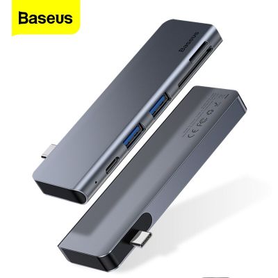 Baseus ยูเอสบีฮับยูเอสบี C เป็น USB 3.0 Sd/tf การ์ดรีดเดอร์ USB Aapter PD ฮับตัวแยกชาร์จ Type C สำหรับ Macbook Pro Huawei Xiaomi HUB Feona