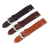 ：》《{ Watch Band 24Mm 22Mm 21Mm 20Mm 19Mm 18Mm Thread Genuine Leather Watchband Replacement Watch Strap Belt Wristband Accessories