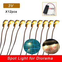 3V Led Spotlight Model 1:87 Ho Scale Diorama Outdoor Billboard Lamp DIY Model Making for Architecture Building Layout 12pcs/lot