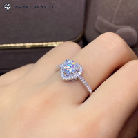 แฟชั่นที่ขายดีที่สุดรูปหัวใจ Moissanite แหวนแบบปรับขนาดได้สำหรับเครื่องประดับสตรีงานแต่งงานของขวัญคริสต์มาส