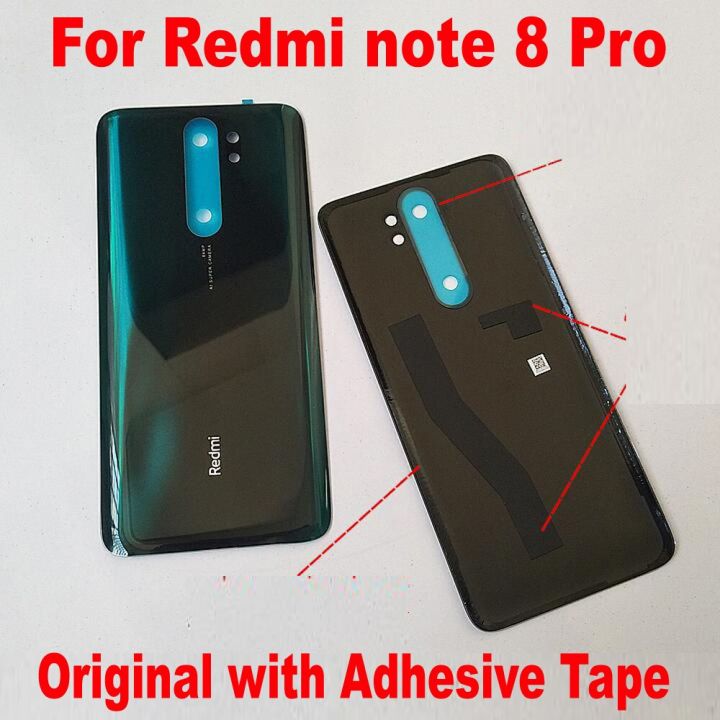 100-เคสด้านหลังฝาหลังกระจกฝาหลังปิดโทรศัพท์8-pro-สำหรับ-xiaomi-redmi-note-9-pro-ใหม่ของแท้ฝาปิดโทรศัพท์มีกาว