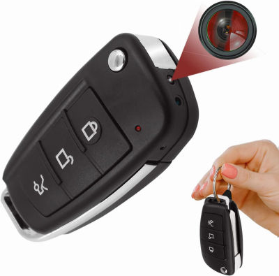 JLRKENG Hidden Camera Car Key, Mini Spy Key Fob Camera, 1080P Portable Secret Cam with Night Vision, Motion Detection, Loop Recording for Baby Kid Pet Surveillance No WiFi Needed