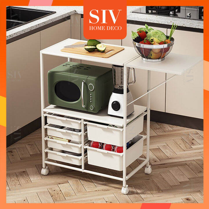 SIV Kitchen Rack With Wheels Oven Microwave Rack Moving Kitchenware ...