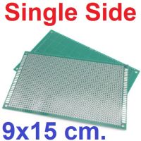 แผ่นปริ๊นอเนกประสงค์ FR4 ไข่ปลา 1 ด้าน 9x15cm single-sided tin plate Prototype PCB Bread board Universal green 2.54mm Grid DIY Kit ชุบดีบุก หน้าเดียว