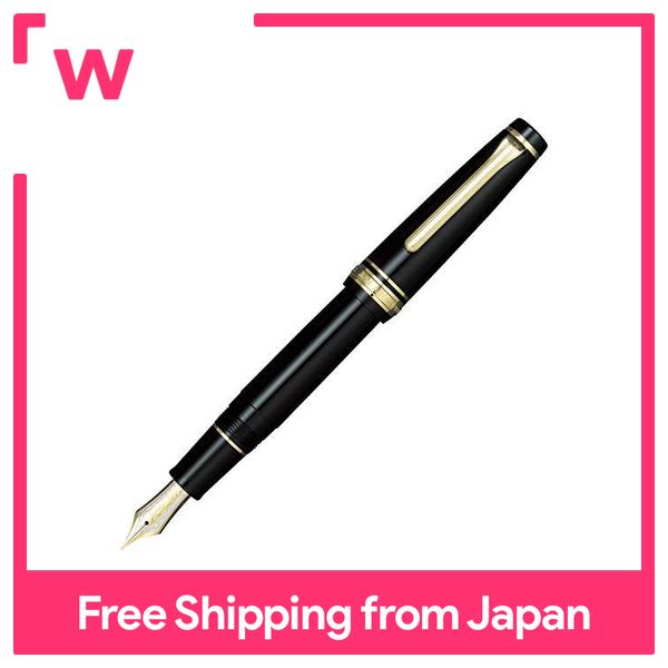 Sailor Professional Gear Gold Fountain Pen Black Medium Nib 11-2036-420 