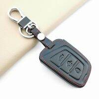 For JAC JIAYUE A5 X4 X7 iC5 IEV S4 7S T8 Refine S4 S7 M6 3 Button New Leather Car Key Case Cover Fob Chain Protector Accessories Key Chains