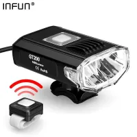 INFUN GT200 Remote Control Bicycle Front Light 2200 Lumen USB Rechargeable MTB Headlight IPX 4 Cycling Road Bike Flashlight