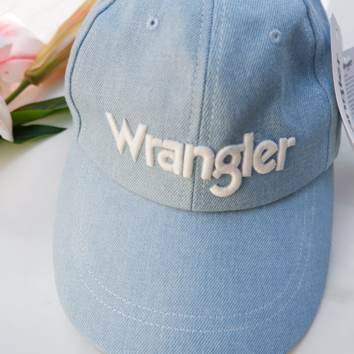 หมวก-หมวกแก๊ป-cap-hat-หมวกยีนส์-wrangler-แท้-100-งานใหม่-ป้าห้อยครบ-หมวก-รุ่น-wr-w2803202-สียีนส์