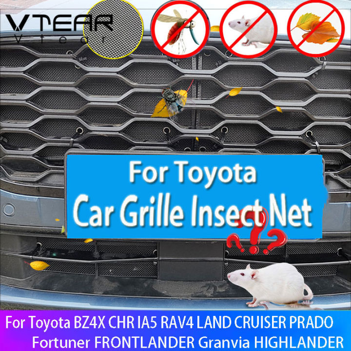 vtear-สำหรับ-toyota-bz4x-chr-ia5-rav4-land-cruiser-prado-fortuner-frontuner-granvia-highlander-กระจังตาข่ายจับแมลงตัวถังหม้อน้ำภายนอกแผ่นครอบอุปกรณ์ตกแต่งรถ