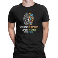 Retro Science Slogan T Shirt Intelligence Male TShirt Intelligence Is The Ability To Adapt To Change Vintage Science Slogan Tee XS-6XL