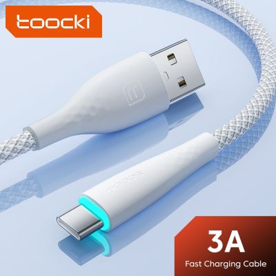 สาย USB ชนิด C Toocki สายชาร์จเร็ว3A สำหรับ Mi 12 11 Redmi Note 11 12 F4 Poco F3ข้อมูล QC 3.0 Type C