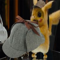 ♞▼ Movie Detective Pikachu Cosplay Hats Cute Pikachu 3D Ears Cotton Cap Headwear Detective Sherlock Caps Dropshipping