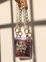 ☫☬✁ Bling Diamond Flower Case With Hand Chain For Samsung Galaxy Z Flip Vintage Wristband Phone Cover For Samsung Z Flip 3 5G