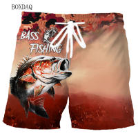 2023 newFashion Fishing Shorts For Mens Camo Gradient 3D Fish Printed Beach Shorts Summer Loose Casual Oversized Man Shorts 6XL