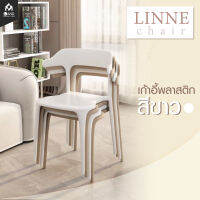 เก้าอี้พลาสติก LINNE BB-P003 สไตล์โมเดิร์น  สีสวย แข็งแรง ใช้ได้ทุกที่ สีขาว/สีดำ